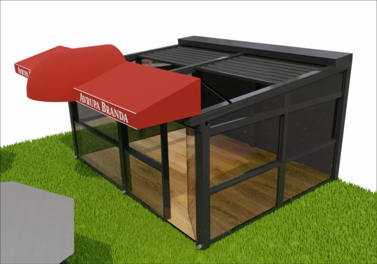 Açılır Kapanır Tente 3D Çizim